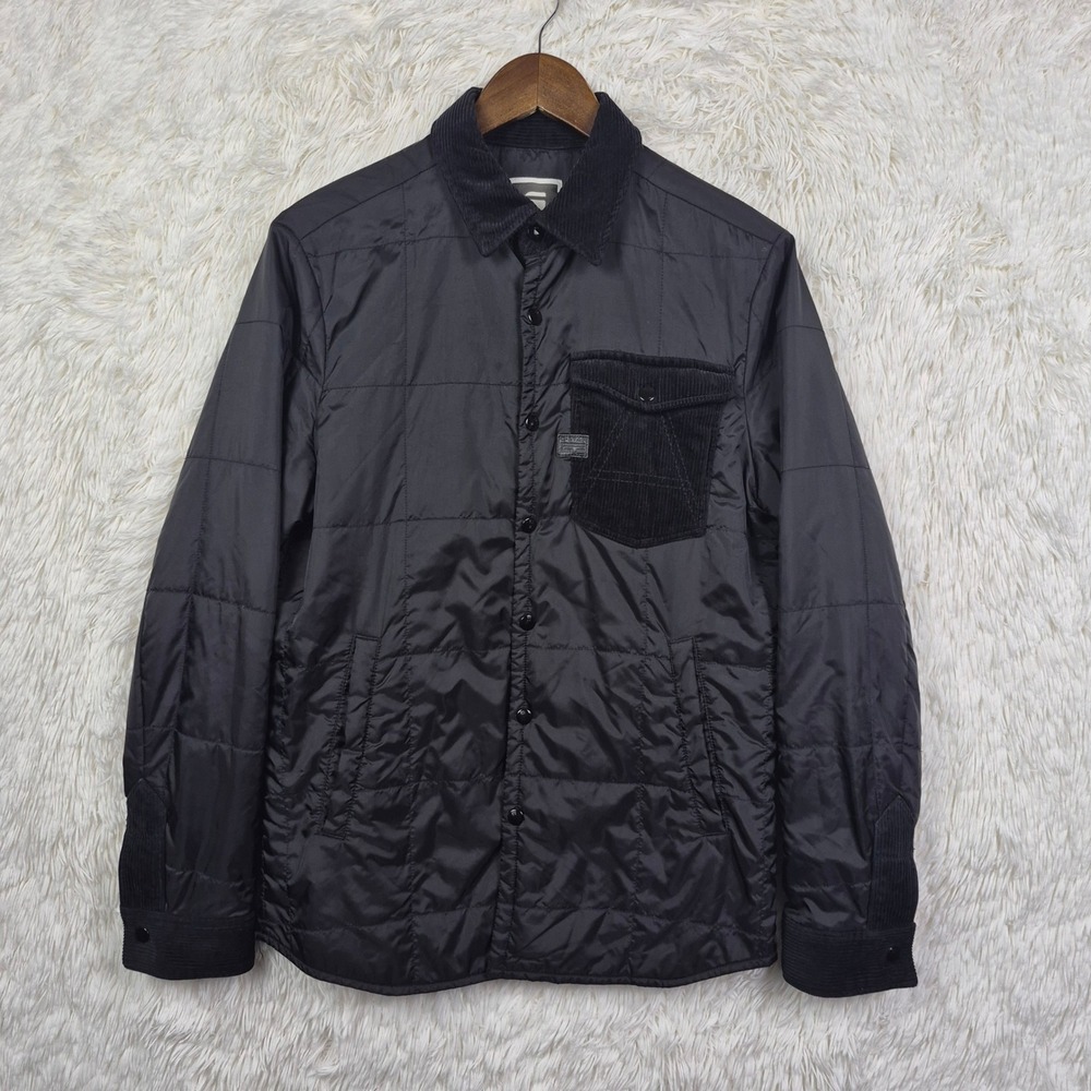G-Star Raw A Crotch PM Padded Overshirt Black Quilted Jacket Mens Medium